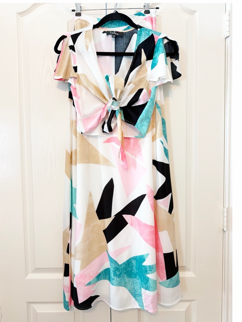 Lulu's Daydreaming White Print Abstract Two Pieces Dress Size XS